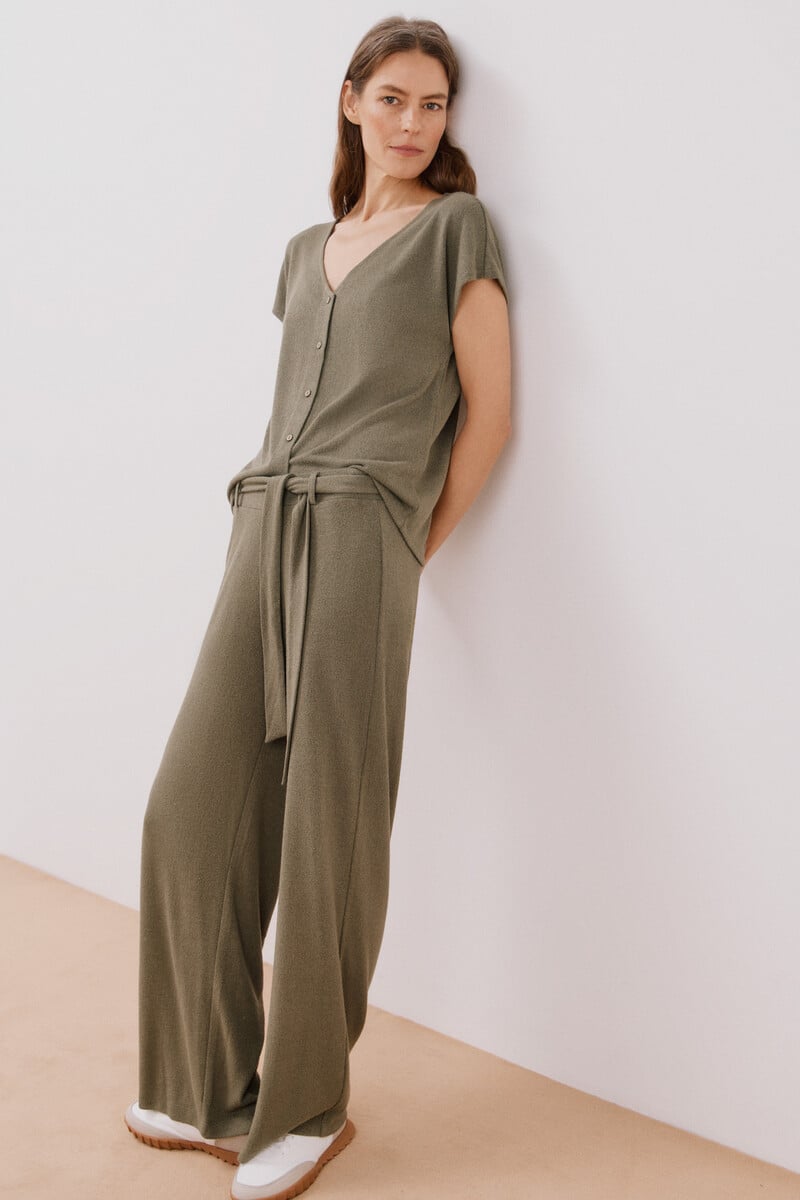 Cortefiel Camiseta Aspecto Rústico Con Botones