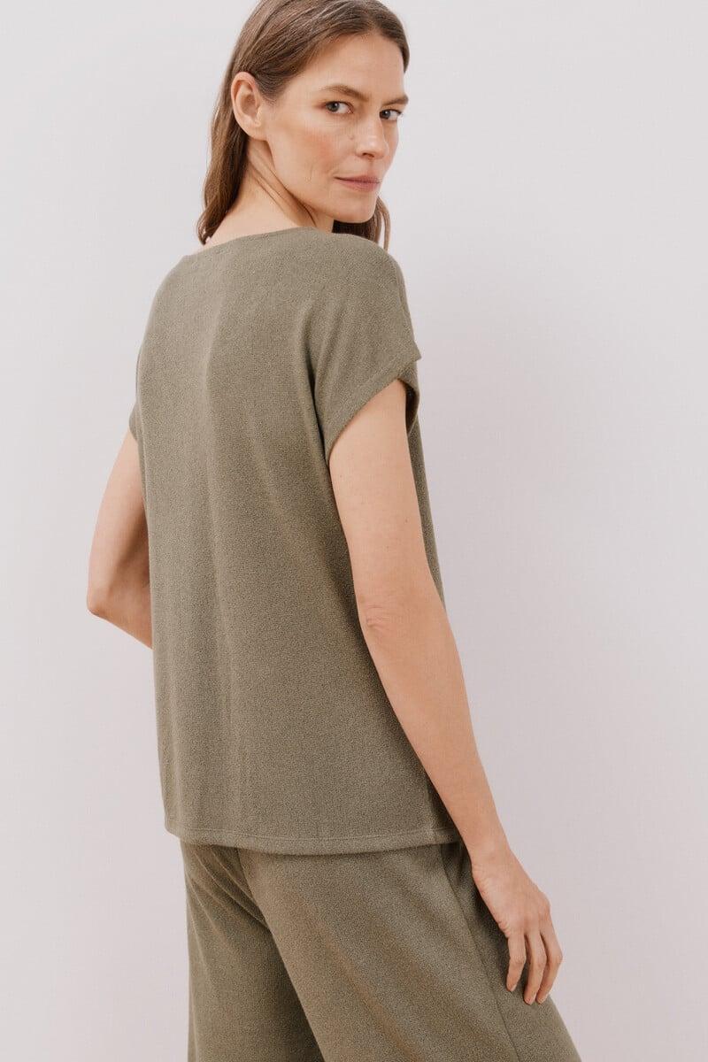 Cortefiel Camiseta Aspecto Rústico Con Botones