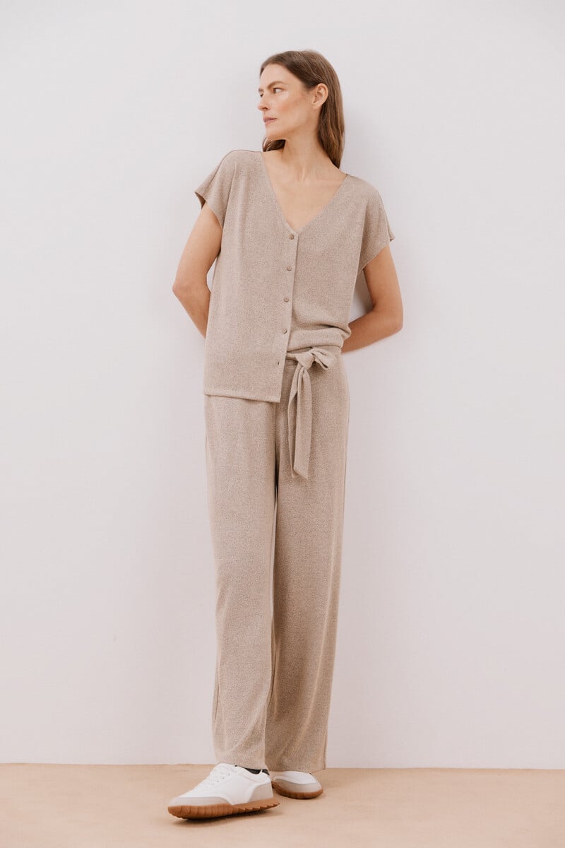 Cortefiel Camiseta Aspecto Rústico Con Botones