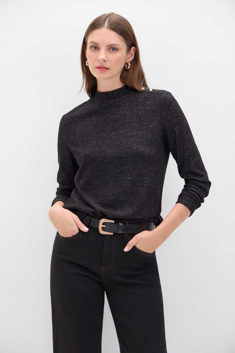 Cortefiel Camiseta Básica Con Toque De Lurex