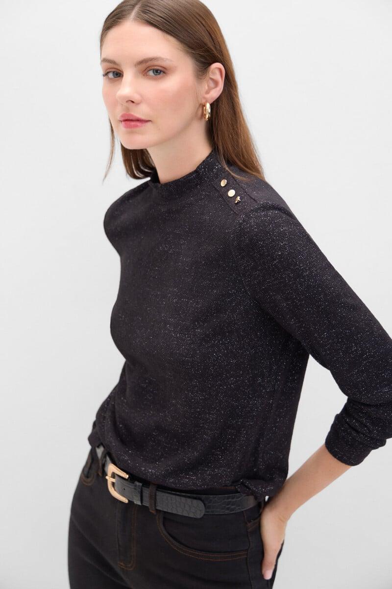 Cortefiel Camiseta Básica Con Toque De Lurex