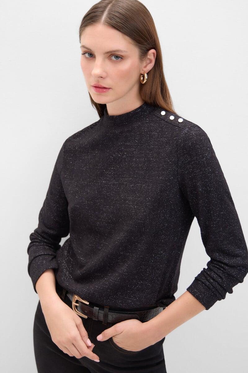 Cortefiel Camiseta básica con toque de lurex