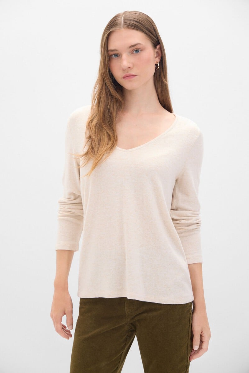 Cortefiel Camiseta Básica Cuello Pico