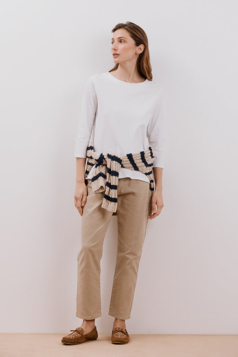 Cortefiel Camiseta Básica Escote Barco