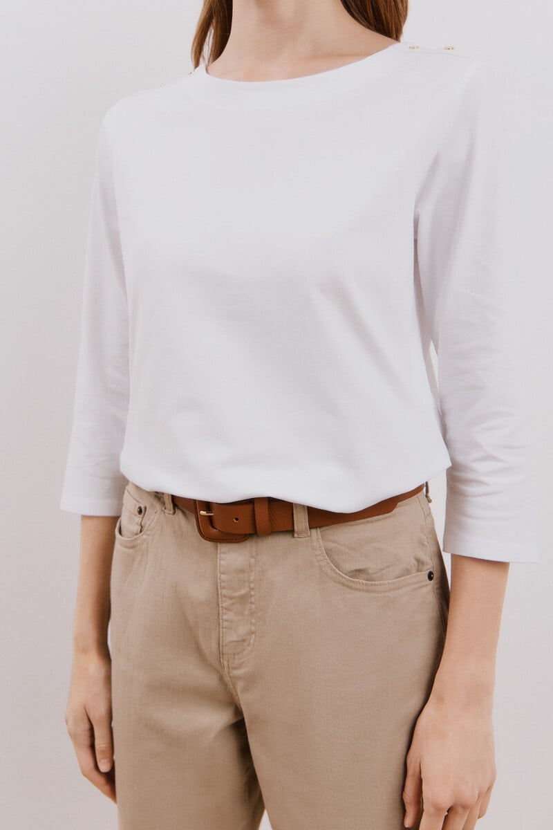 Cortefiel Camiseta Básica Escote Barco