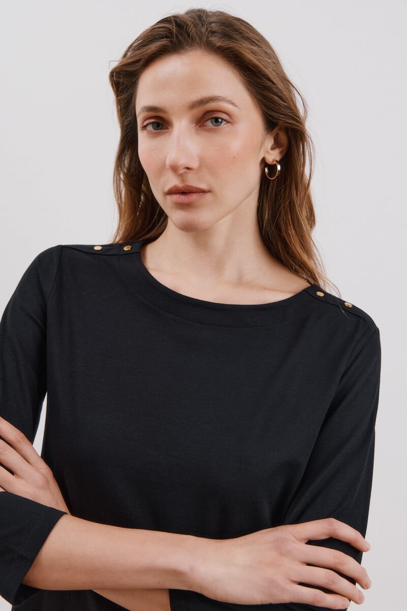 Cortefiel Camiseta Básica Escote Barco