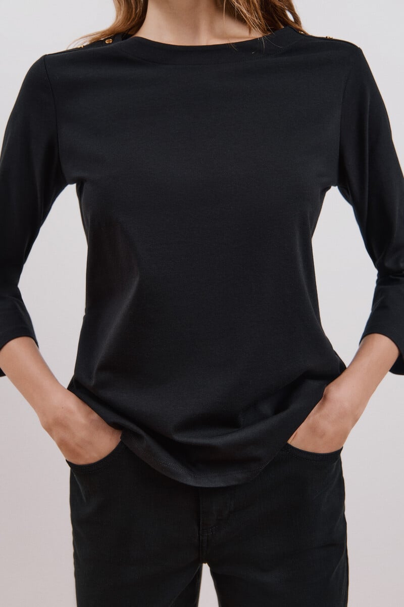 Cortefiel Camiseta Básica Escote Barco