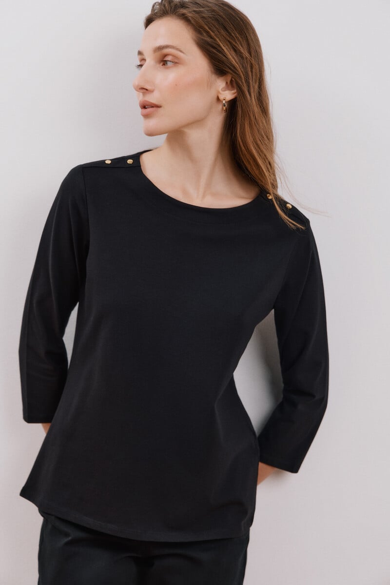 Cortefiel Camiseta básica escote barco