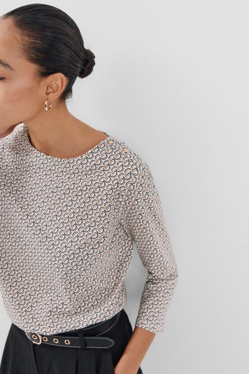 Cortefiel Camiseta Básica Escote Barco