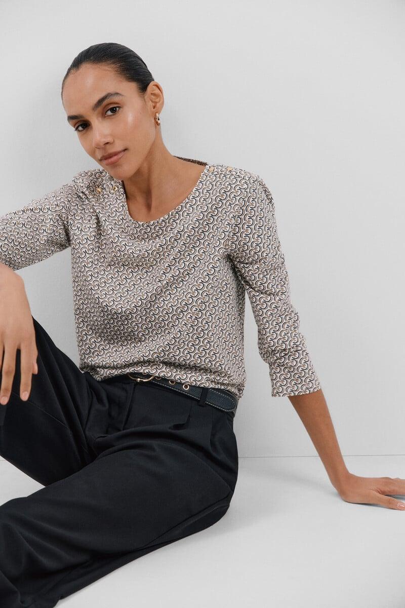 Cortefiel Camiseta básica escote barco