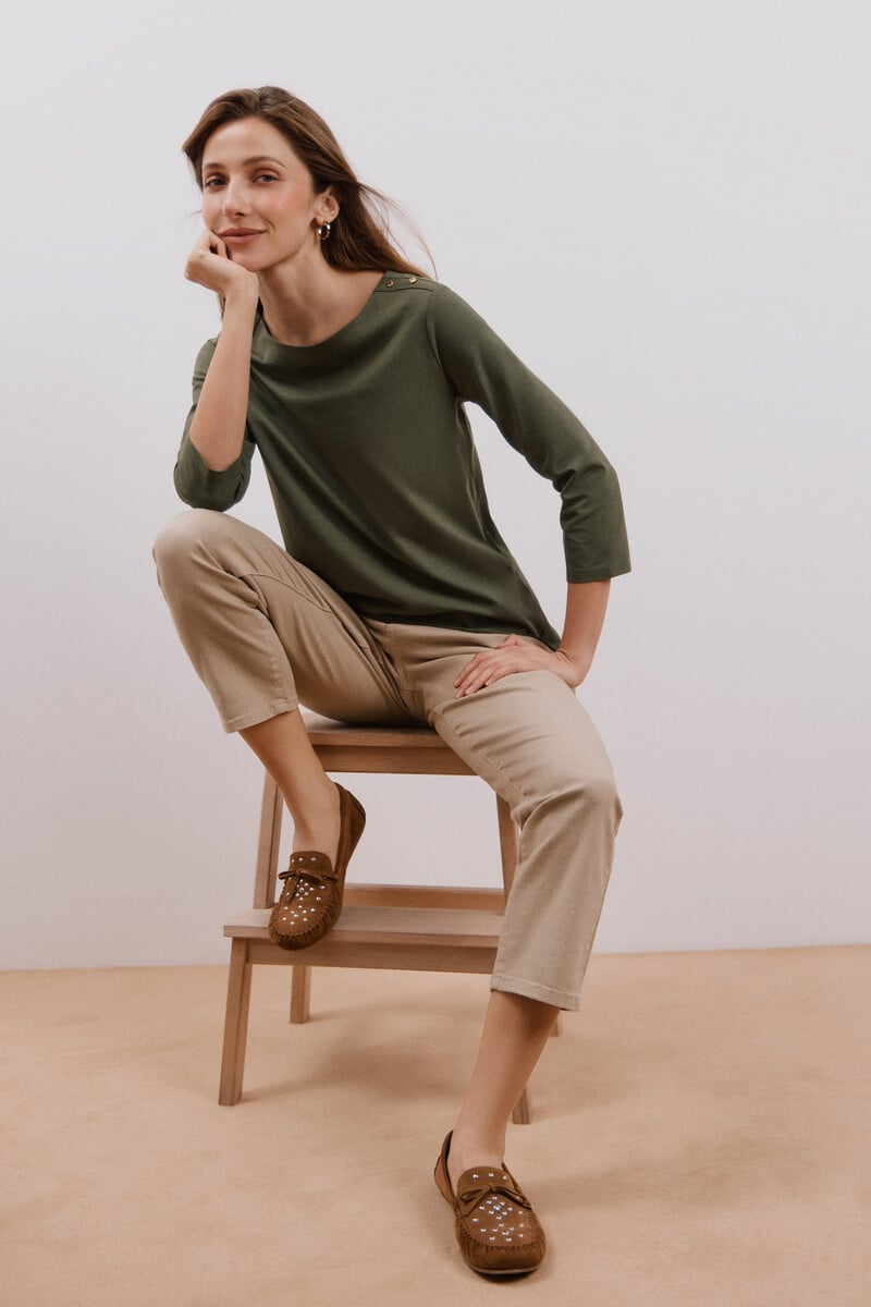 Cortefiel Camiseta básica escote barco