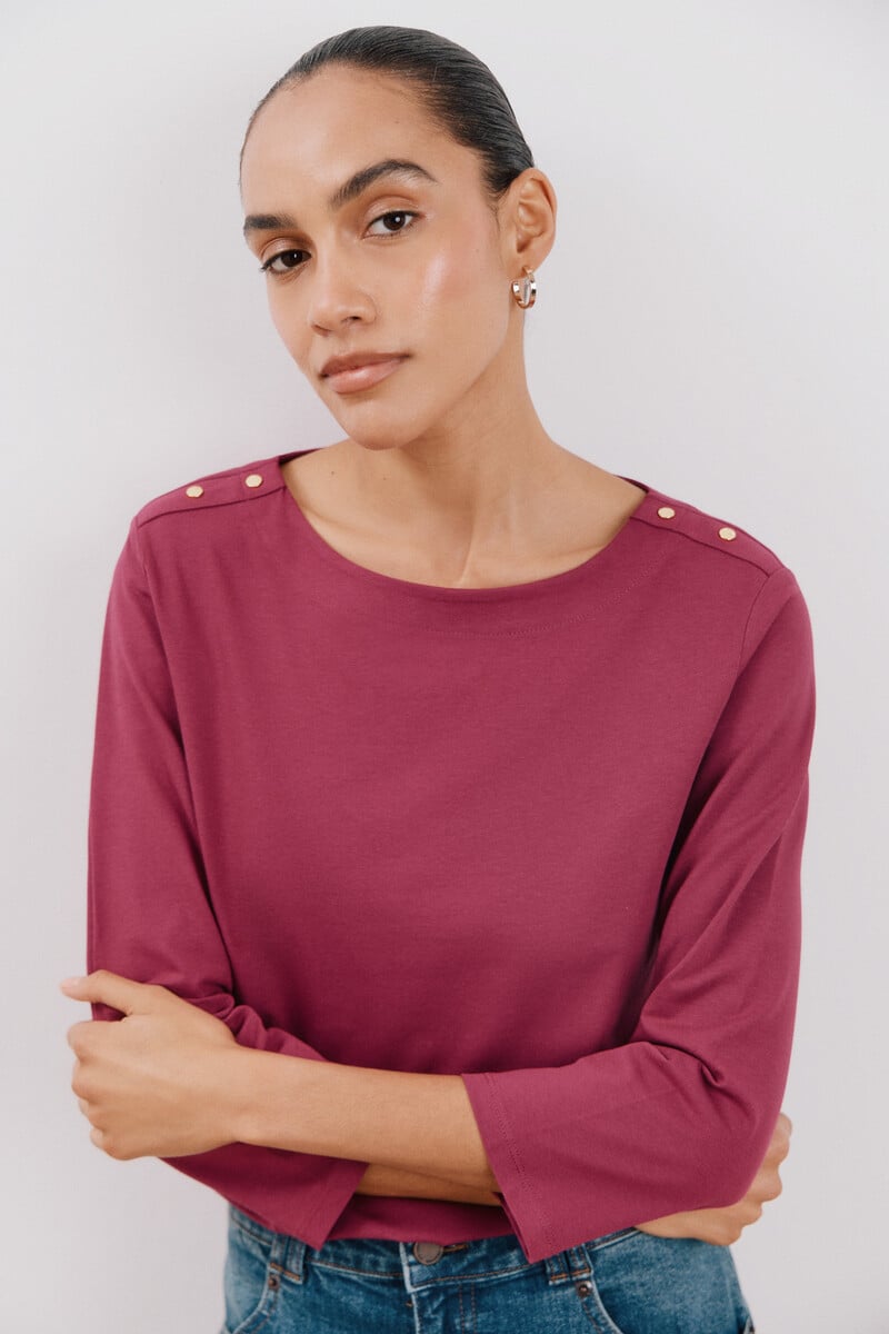 Cortefiel Camiseta Básica Escote Barco