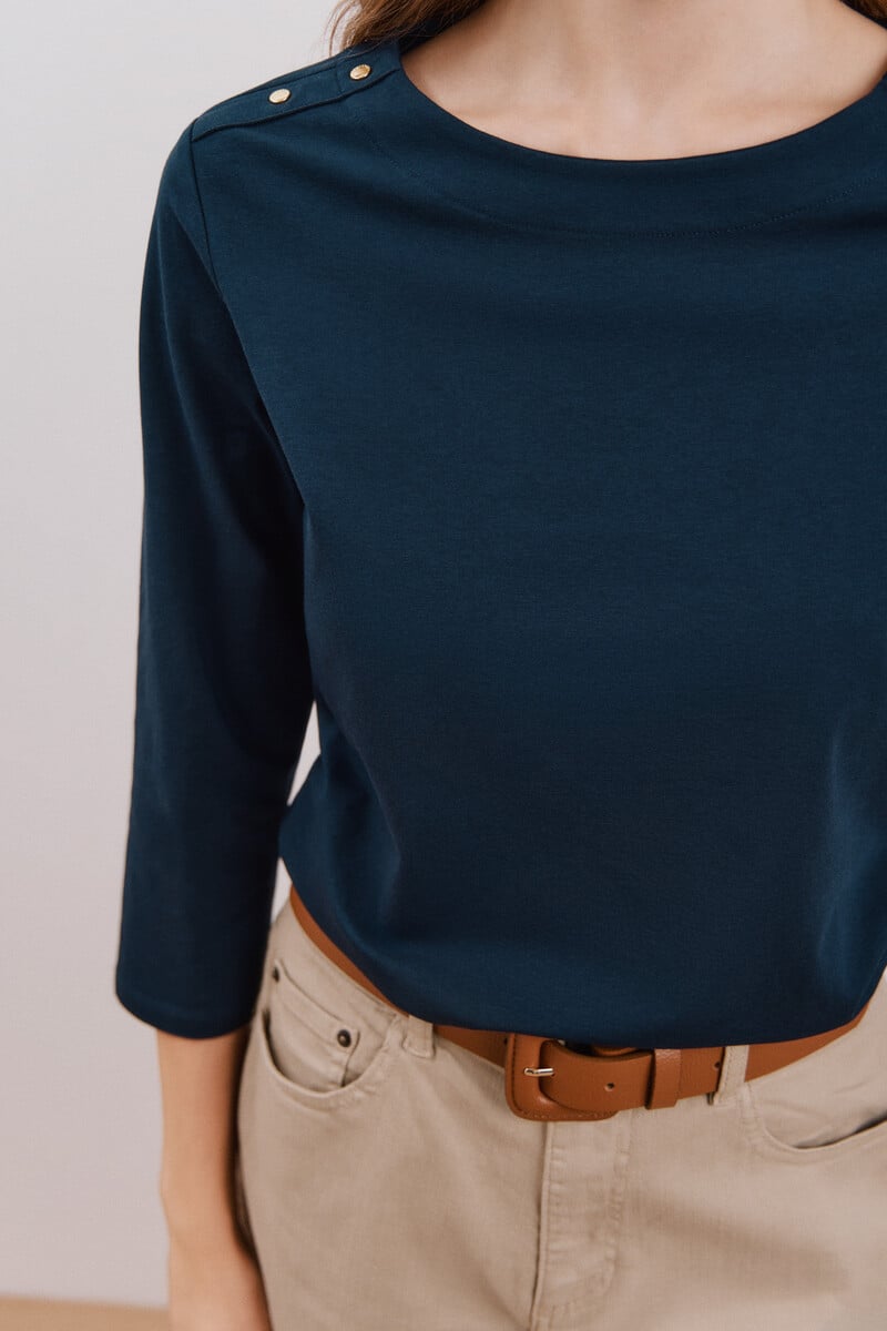 Cortefiel Camiseta Básica Escote Barco