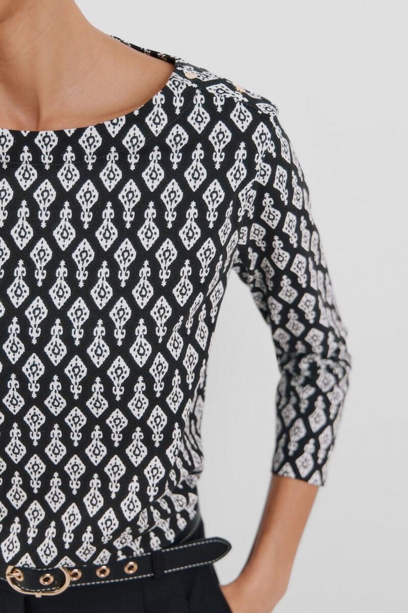 Cortefiel Camiseta Básica Escote Barco