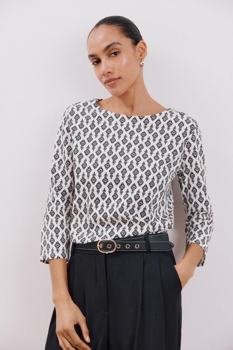 Cortefiel Camiseta Básica Escote Barco