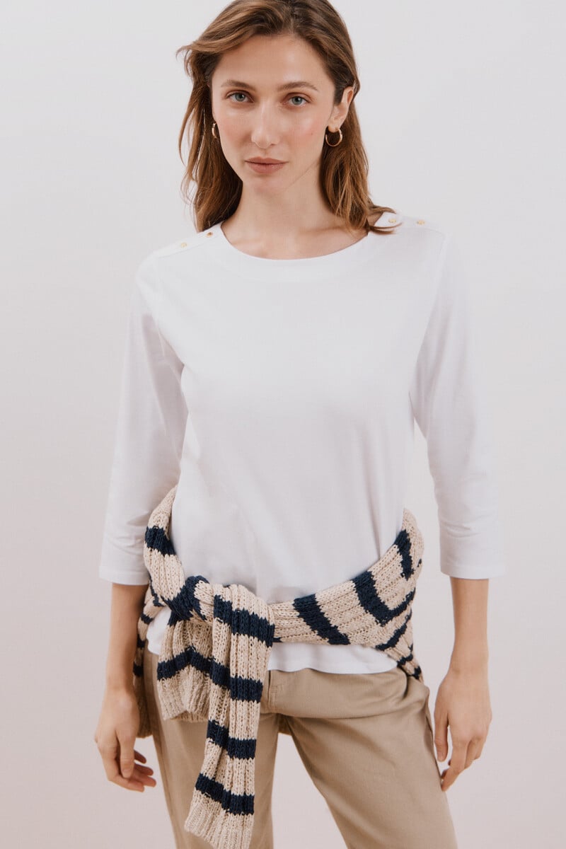 Cortefiel Camiseta básica escote barco