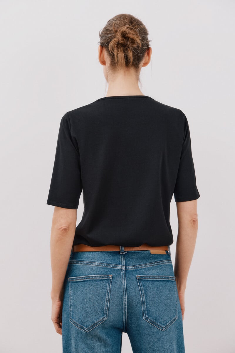Cortefiel Camiseta Básica Manga Codo