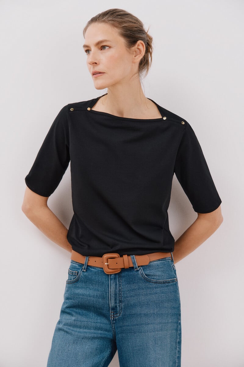 Cortefiel Camiseta básica manga codo