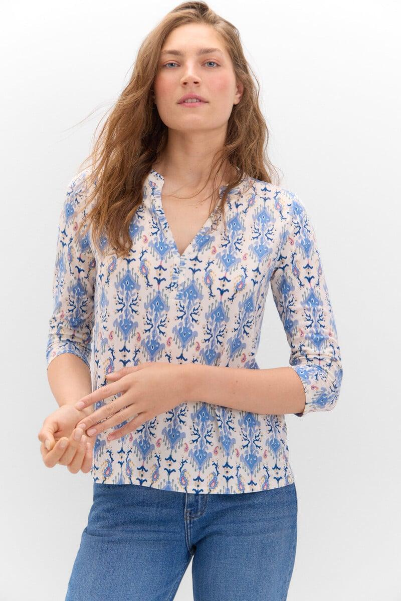 Cortefiel Camiseta Básico Con Cuello Mao