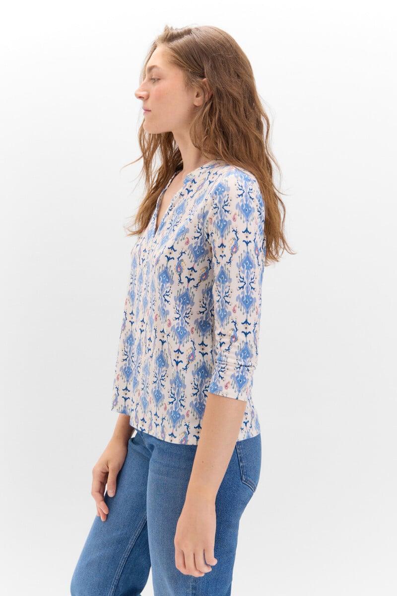 Cortefiel Camiseta Básico Con Cuello Mao