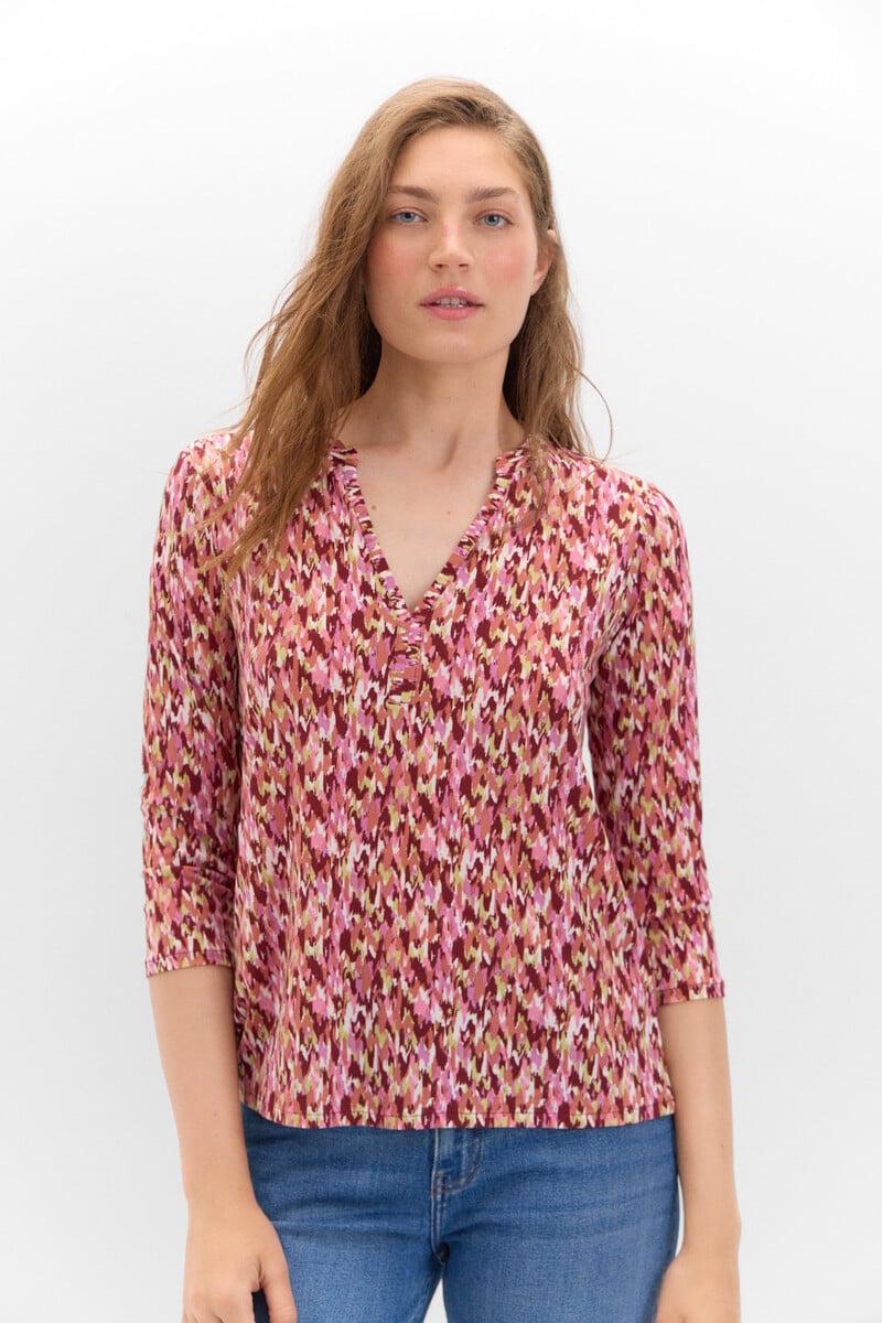 Cortefiel Camiseta Básico Con Cuello Mao