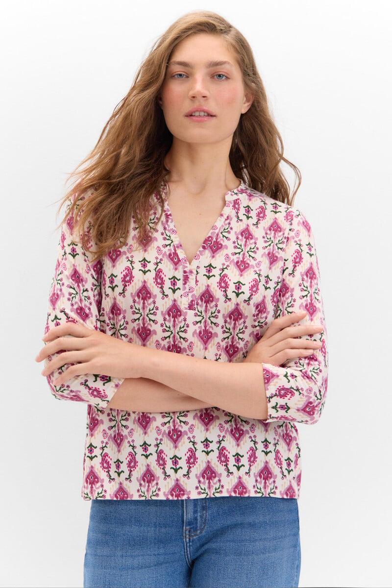 Cortefiel Camiseta Básico Con Cuello Mao