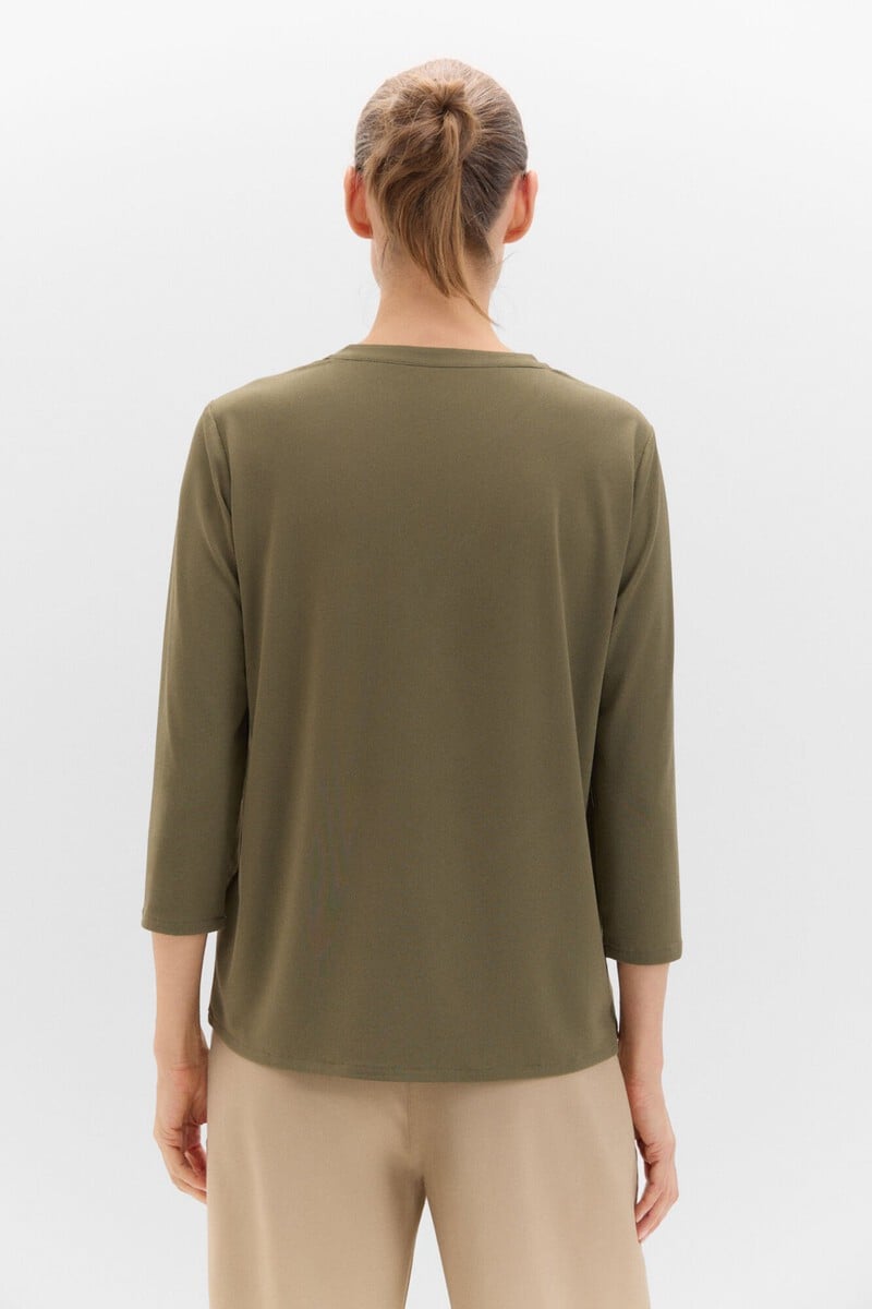 Cortefiel Camiseta Básico Con Cuello Mao