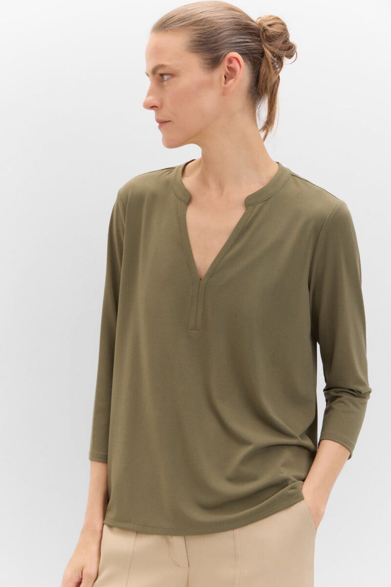 Cortefiel Camiseta básico con cuello mao