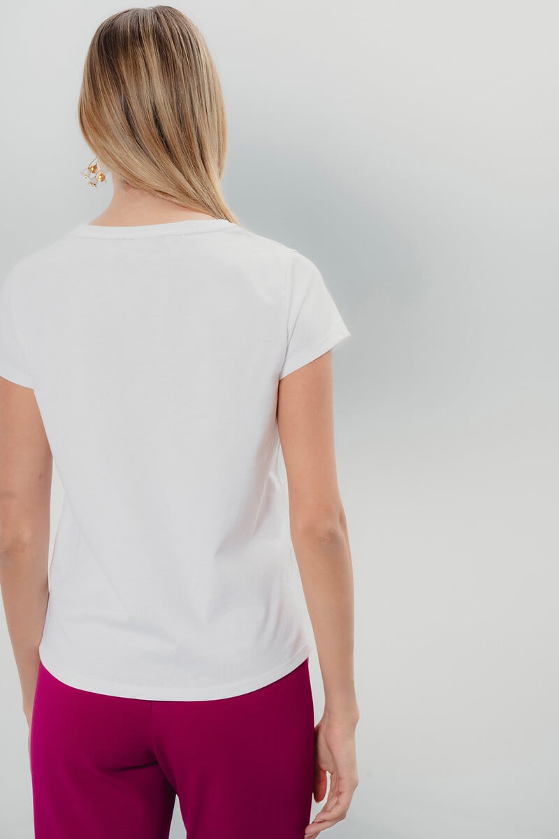 Cortefiel Camiseta Blanca Dolores Y Tula