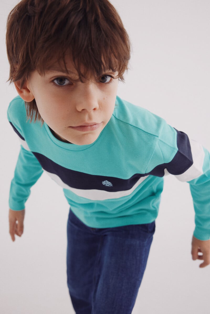 Cortefiel Camiseta block colour niño