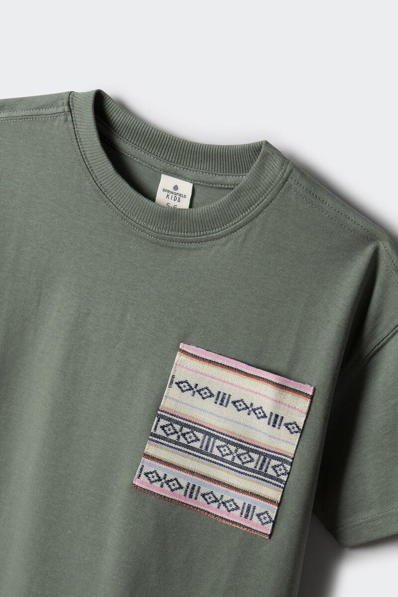 Cortefiel Camiseta Bolsillo Contraste Niño