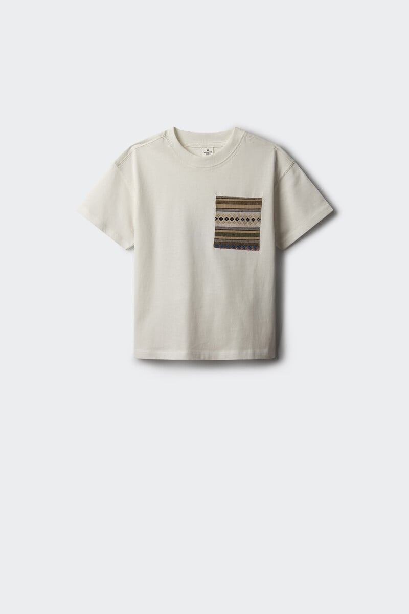Cortefiel Camiseta bolsillo contraste niño