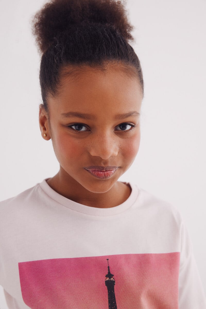 Cortefiel Camiseta Bonjour Niña