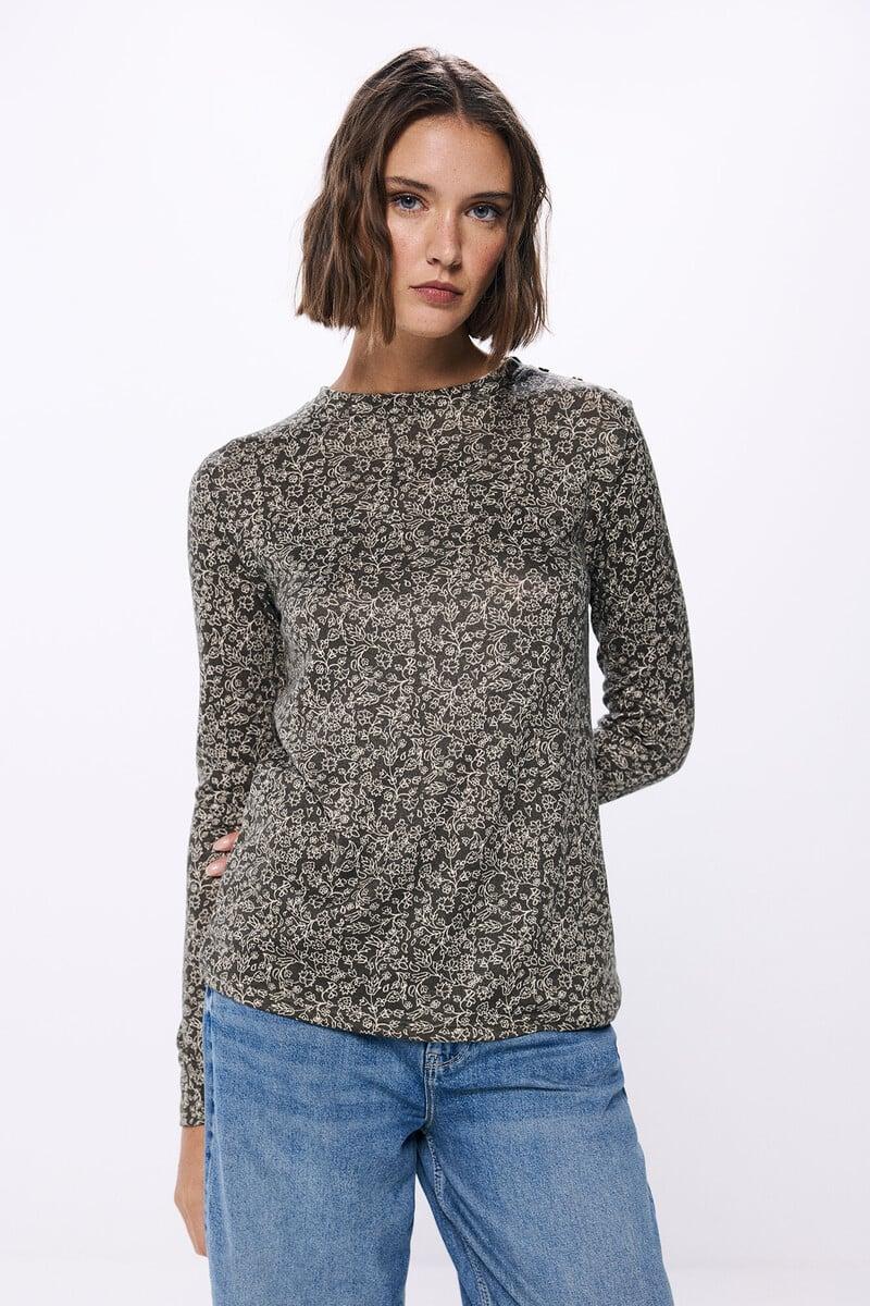 Cortefiel Camiseta botones hombro