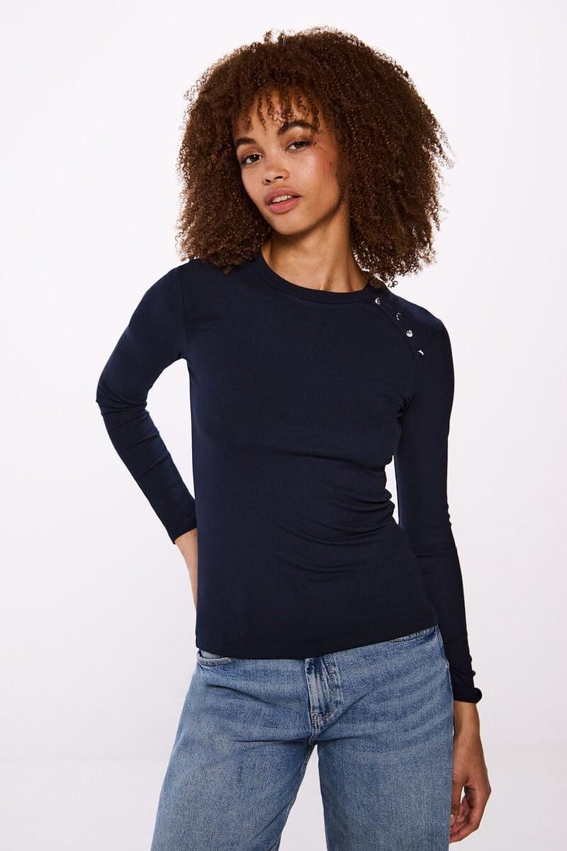 Cortefiel Camiseta botones sisa
