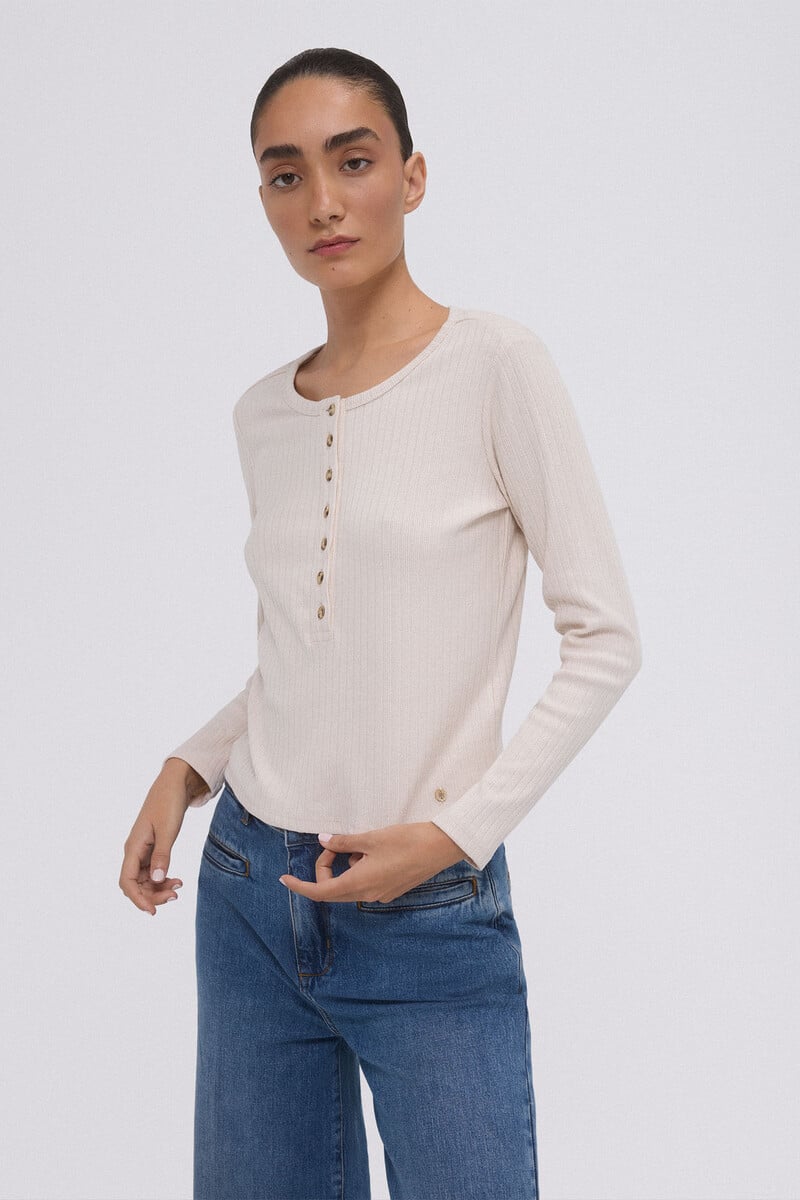 Cortefiel Camiseta Canalé Manga Larga