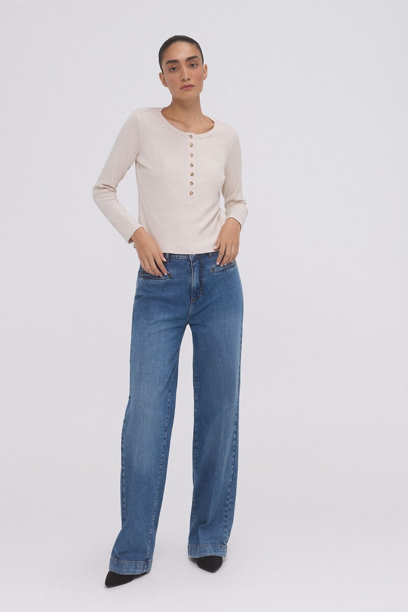 Cortefiel Camiseta Canalé Manga Larga