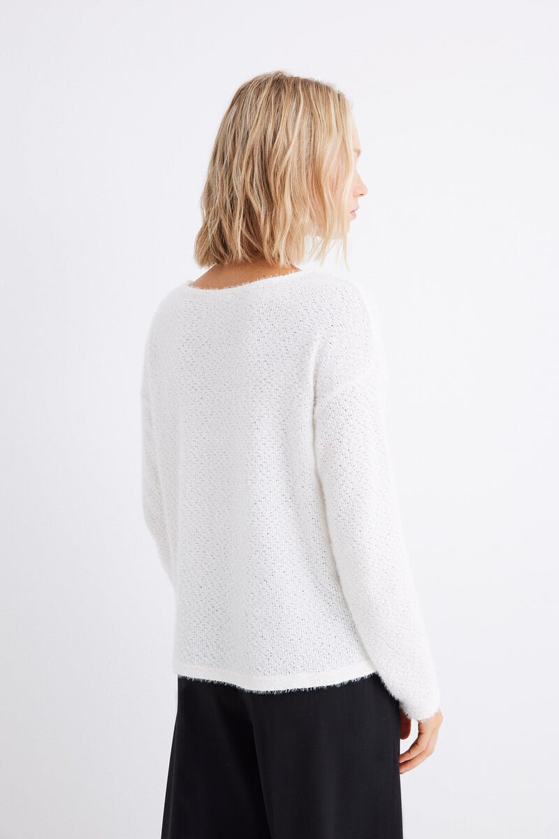 Cortefiel Camiseta Chenilla Escote Pico