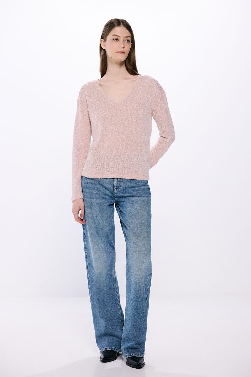 Cortefiel Camiseta Chenilla Hombros Crochet