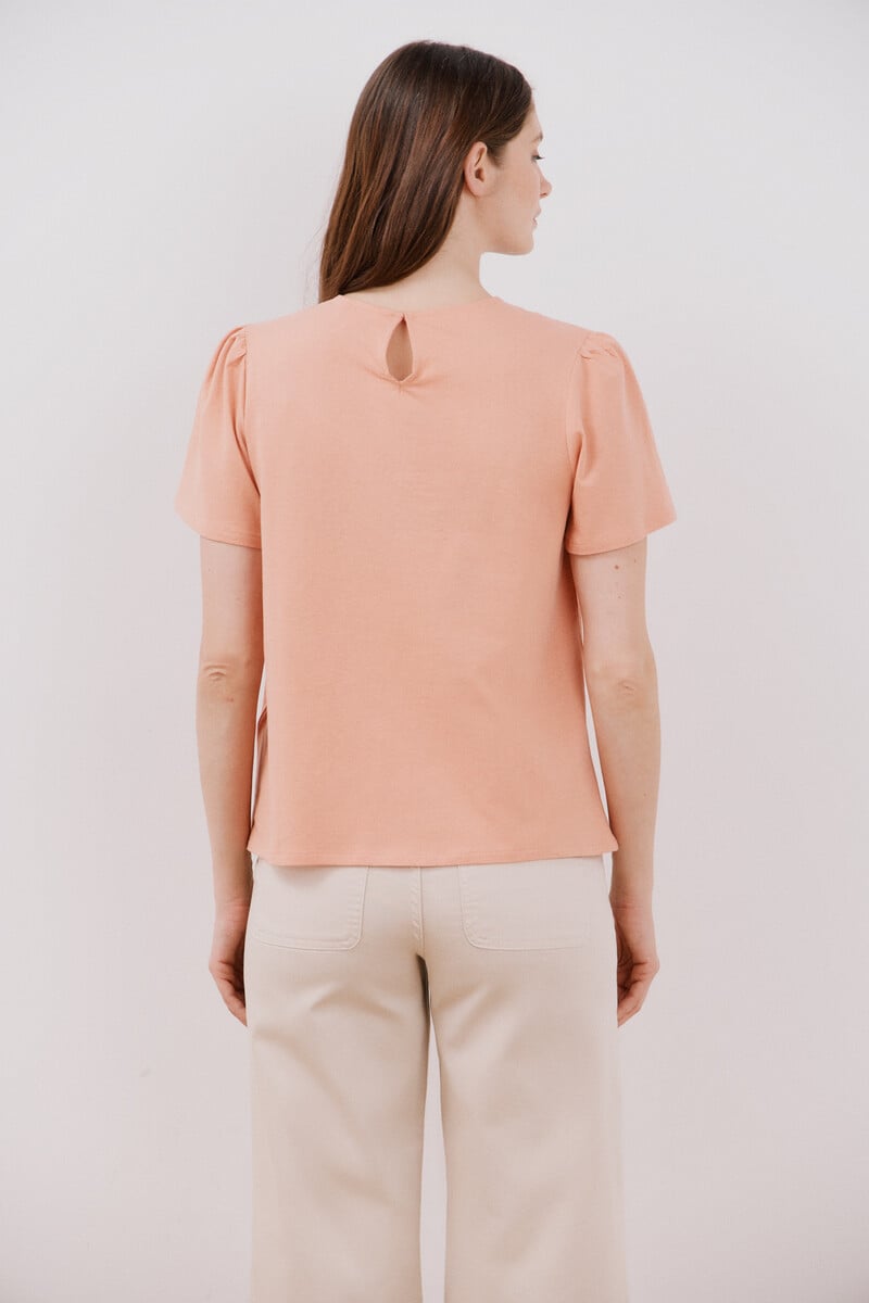 Cortefiel Camiseta Combinada Bordada