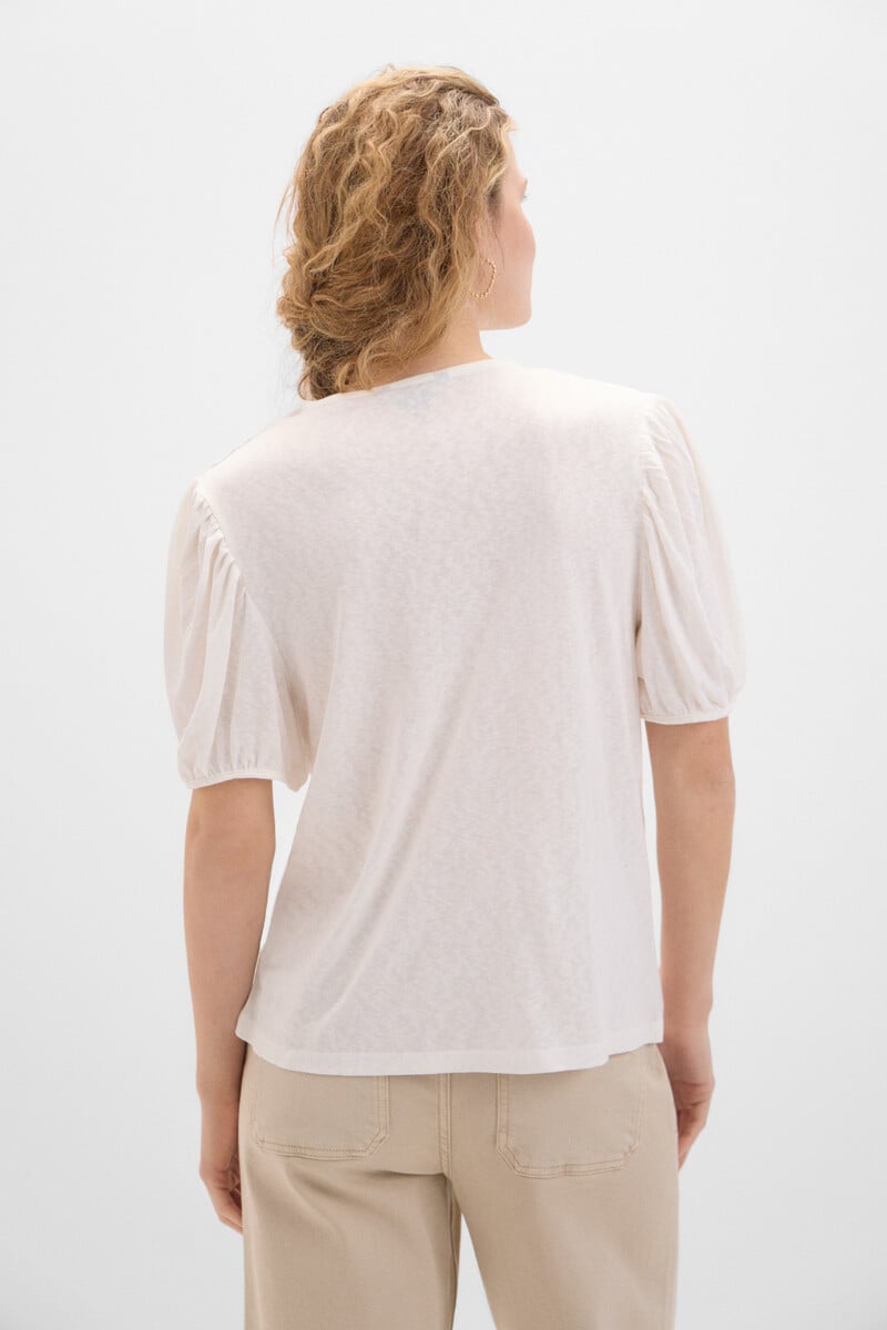 Cortefiel Camiseta Con Bordado Floral