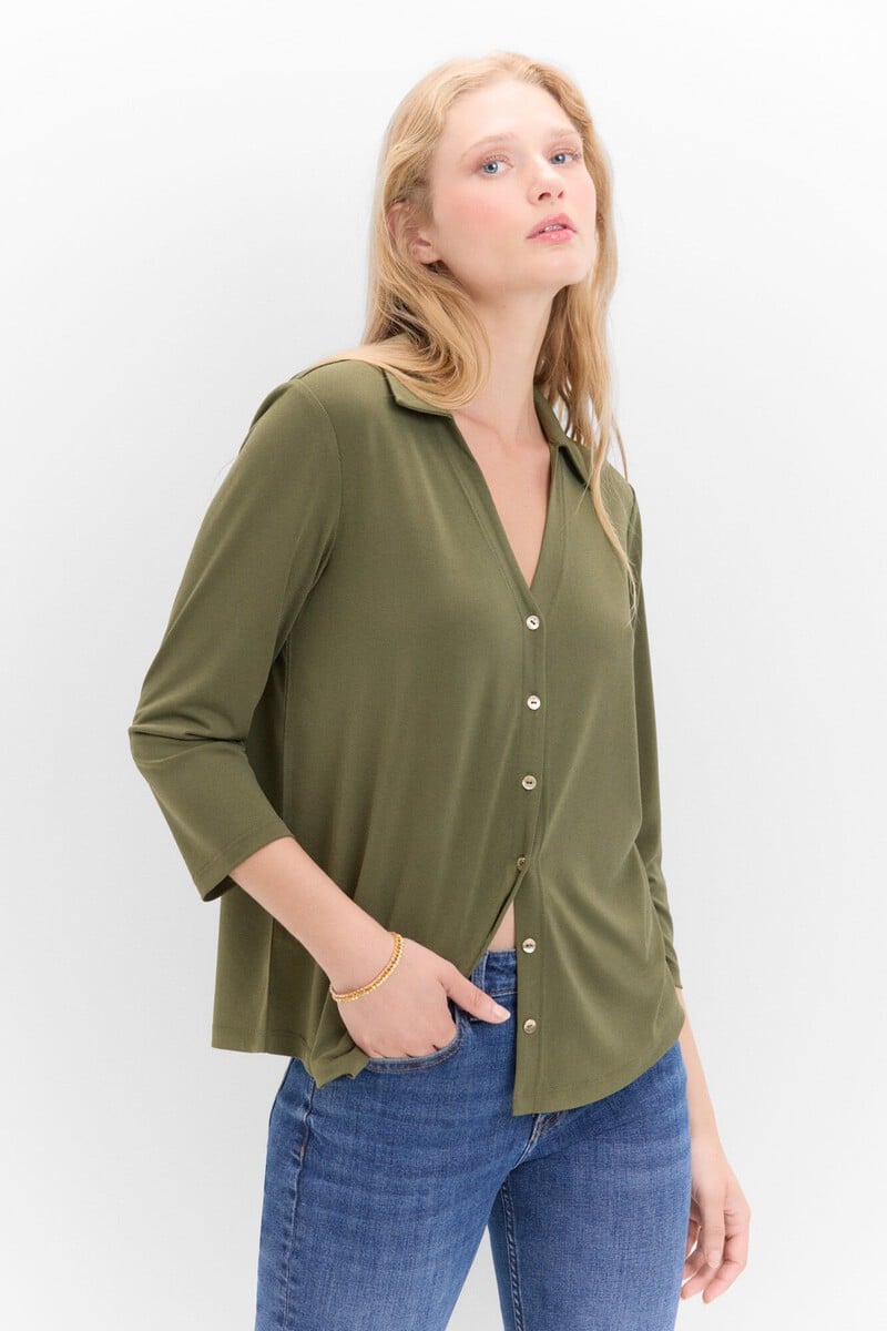 Cortefiel Camiseta Con Botones