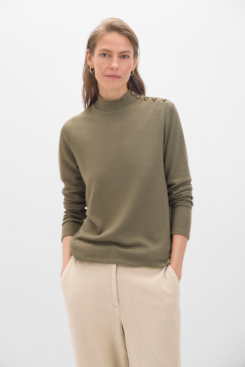 Cortefiel Camiseta Con Cuello Volante