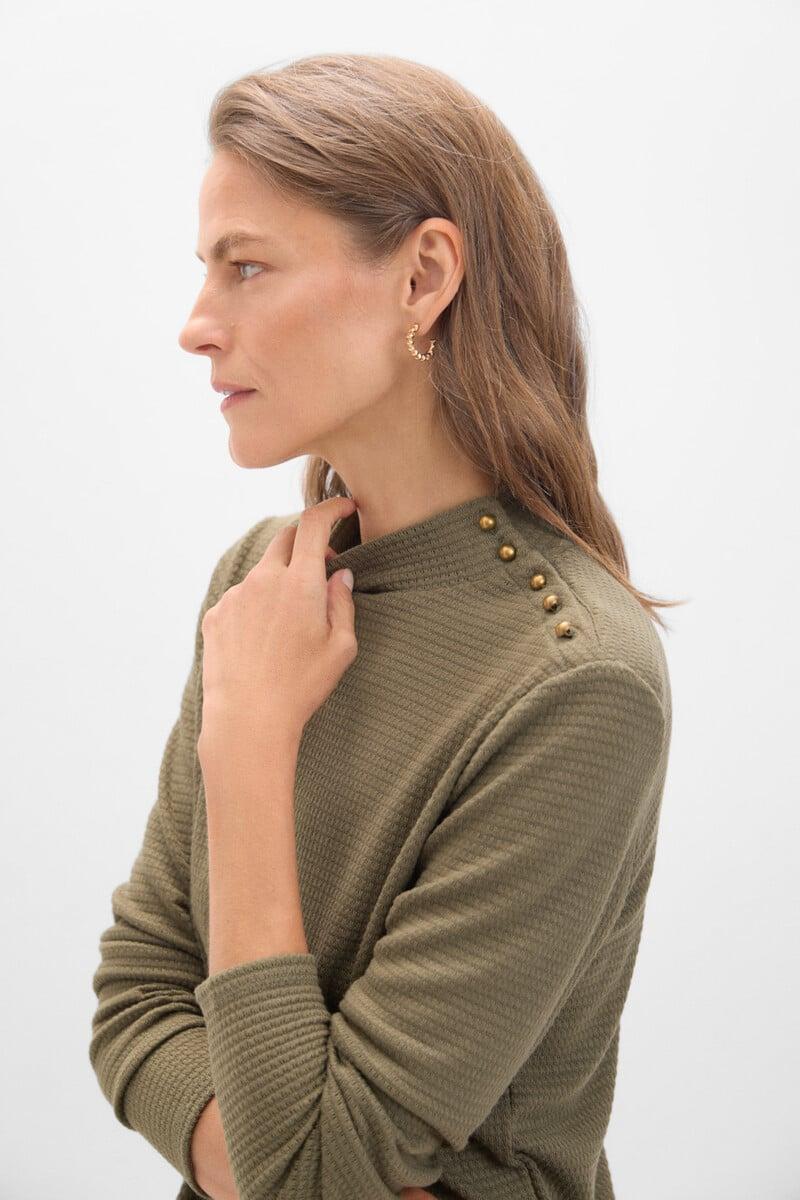 Cortefiel Camiseta con cuello volante
