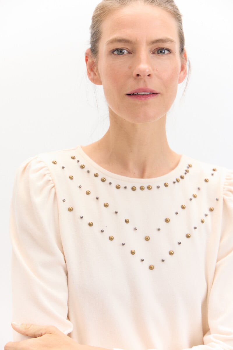 Cortefiel Camiseta Con Studs
