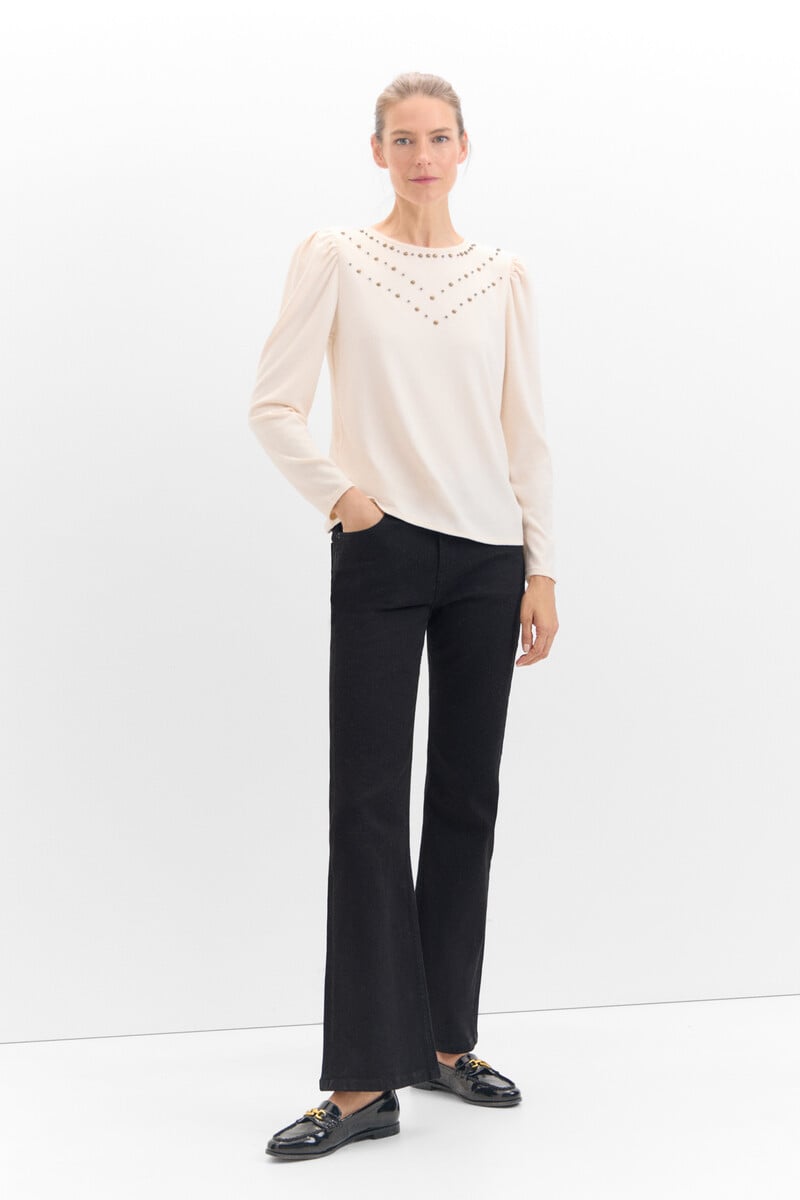 Cortefiel Camiseta Con Studs