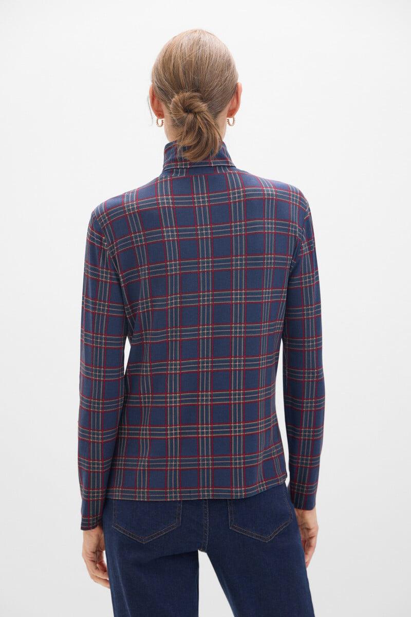 Cortefiel Camiseta Cuello Vuelto Estampada
