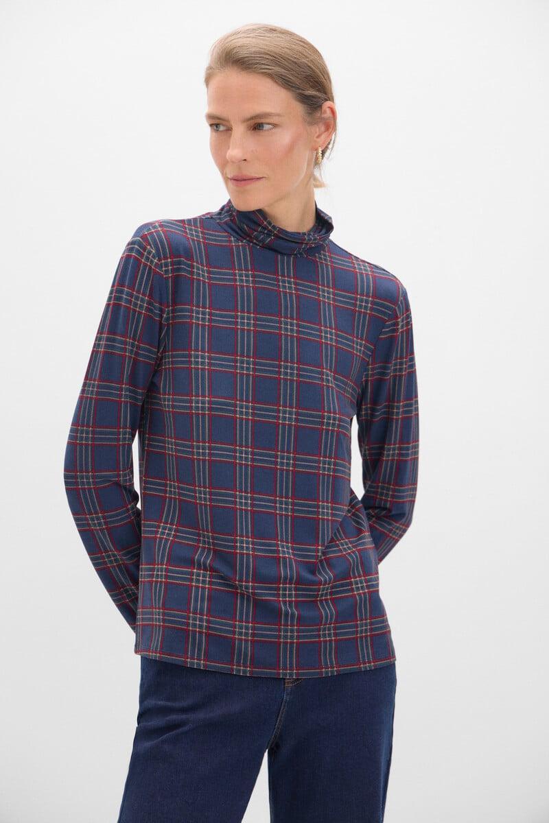 Cortefiel Camiseta cuello vuelto estampada