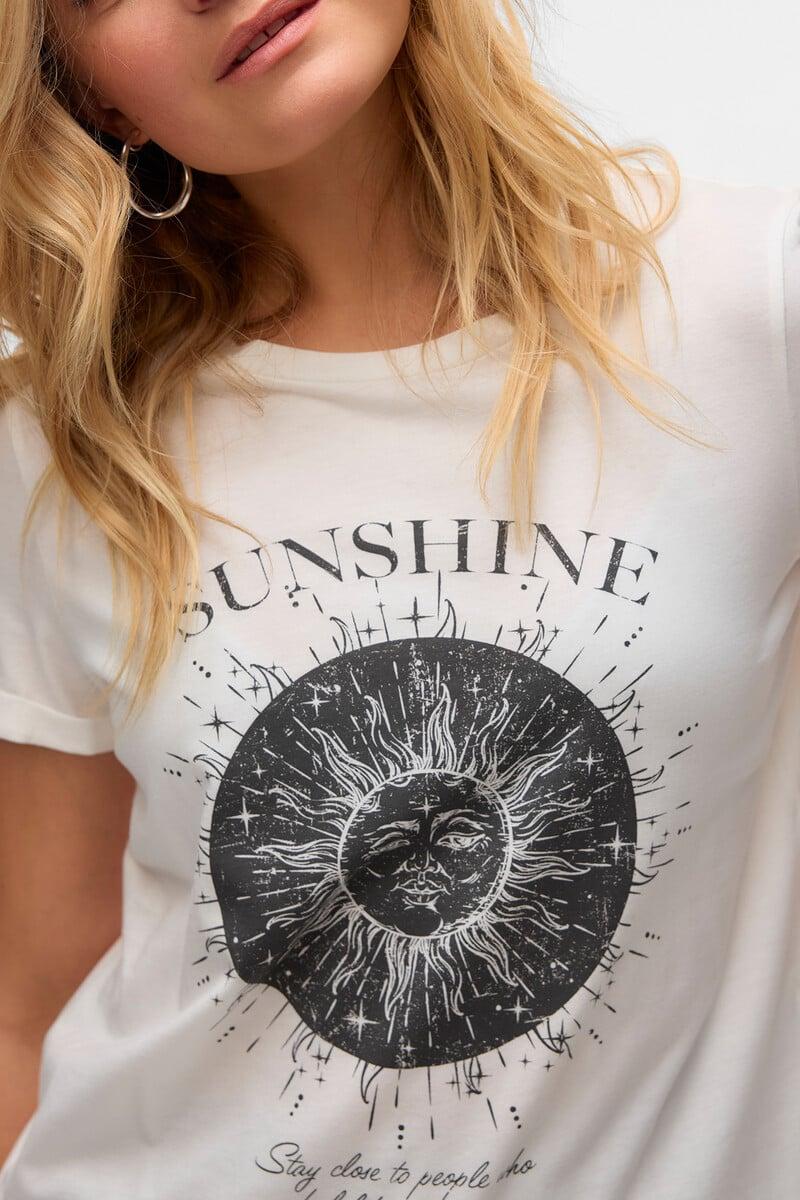 Cortefiel Camiseta De Algodón Estampada