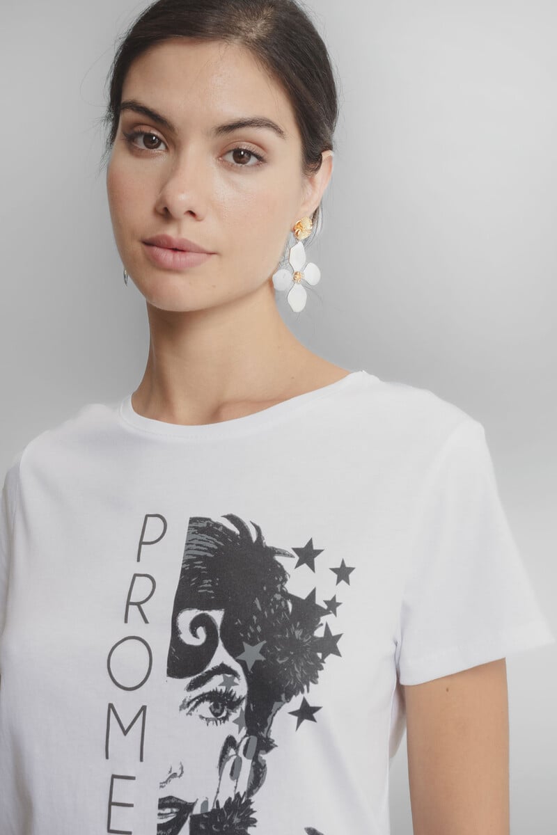 Cortefiel Camiseta De Cuello Redondo Y Manga Corta